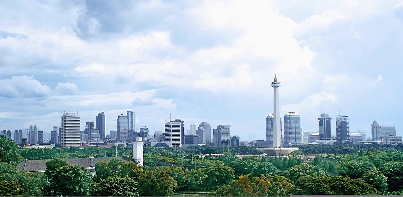 Jakarta skyline with the National Monument, Indonesia