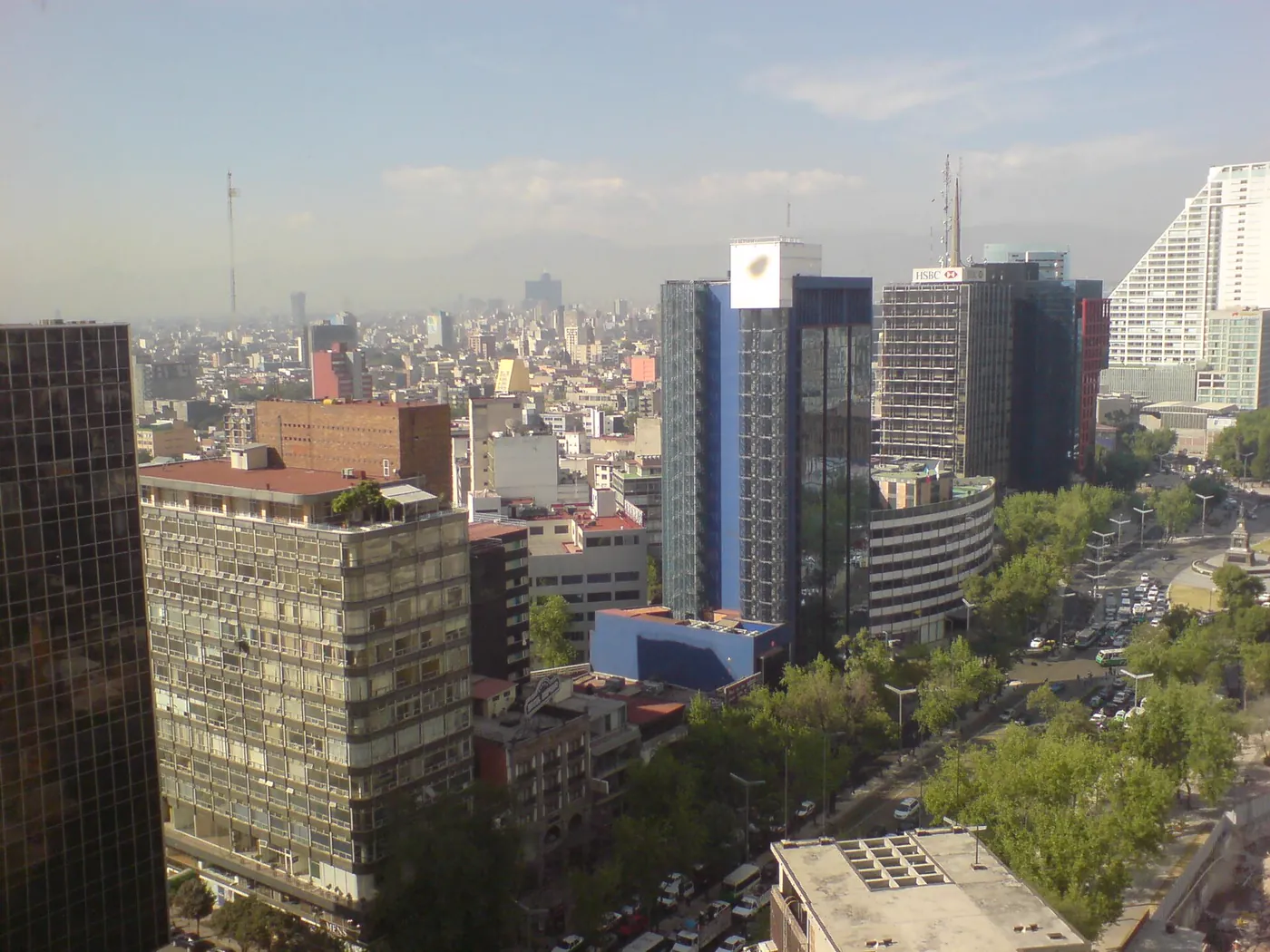 Mexico City skyline along Paseo de la Reforma, Mexico